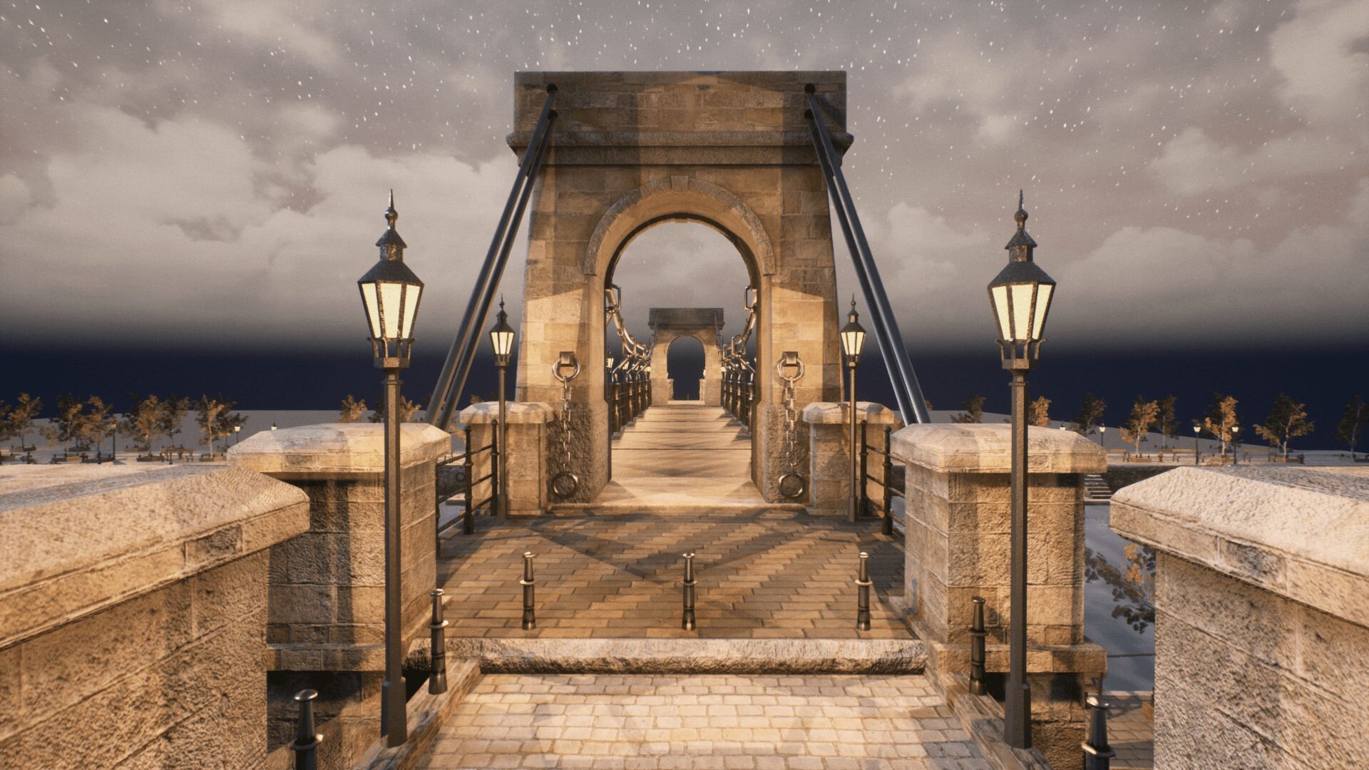 An image showing Bridges asset pack, created with Unreal Engine 4.