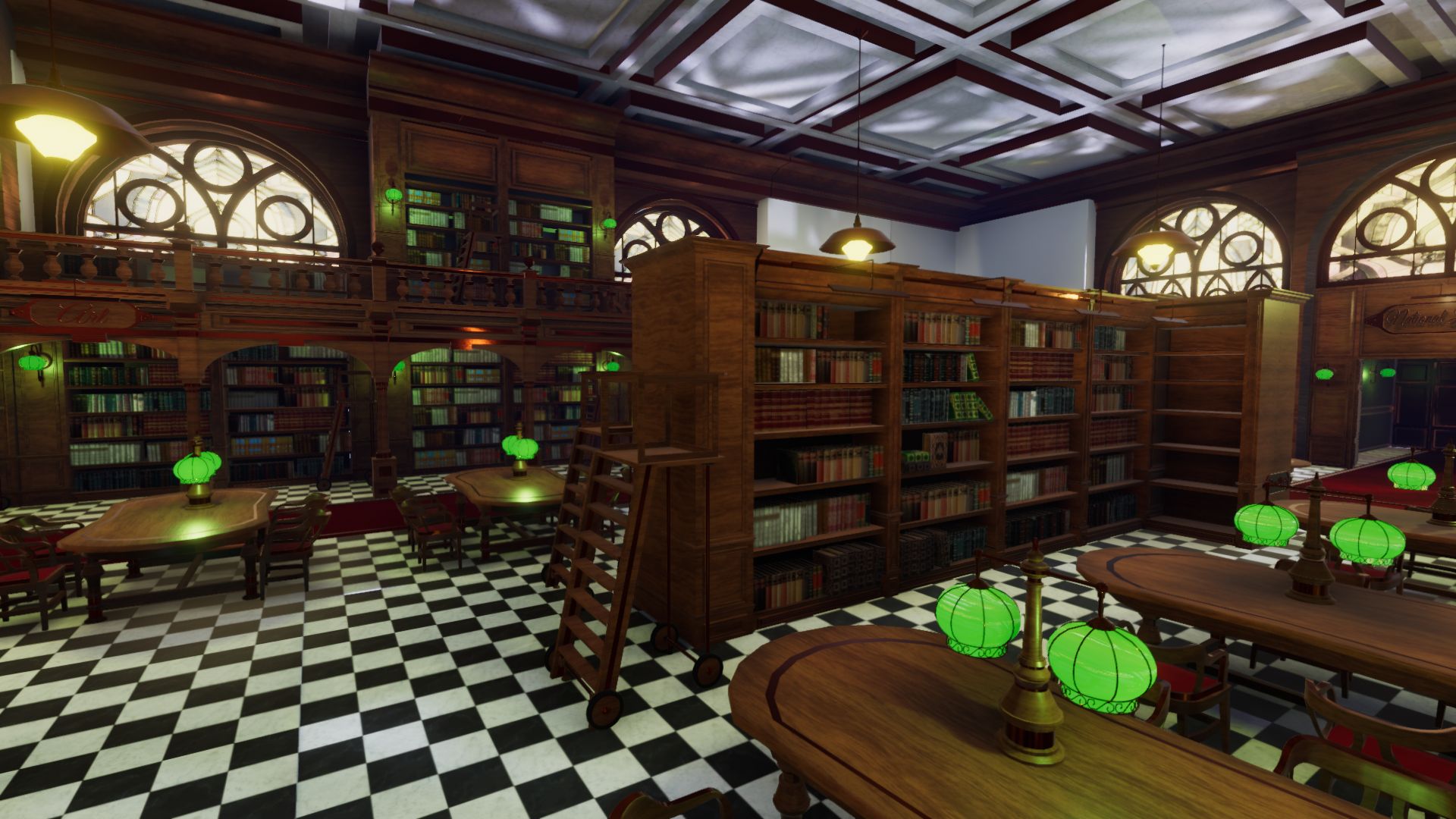 An image showing National Library asset pack, created with Unity Engine.