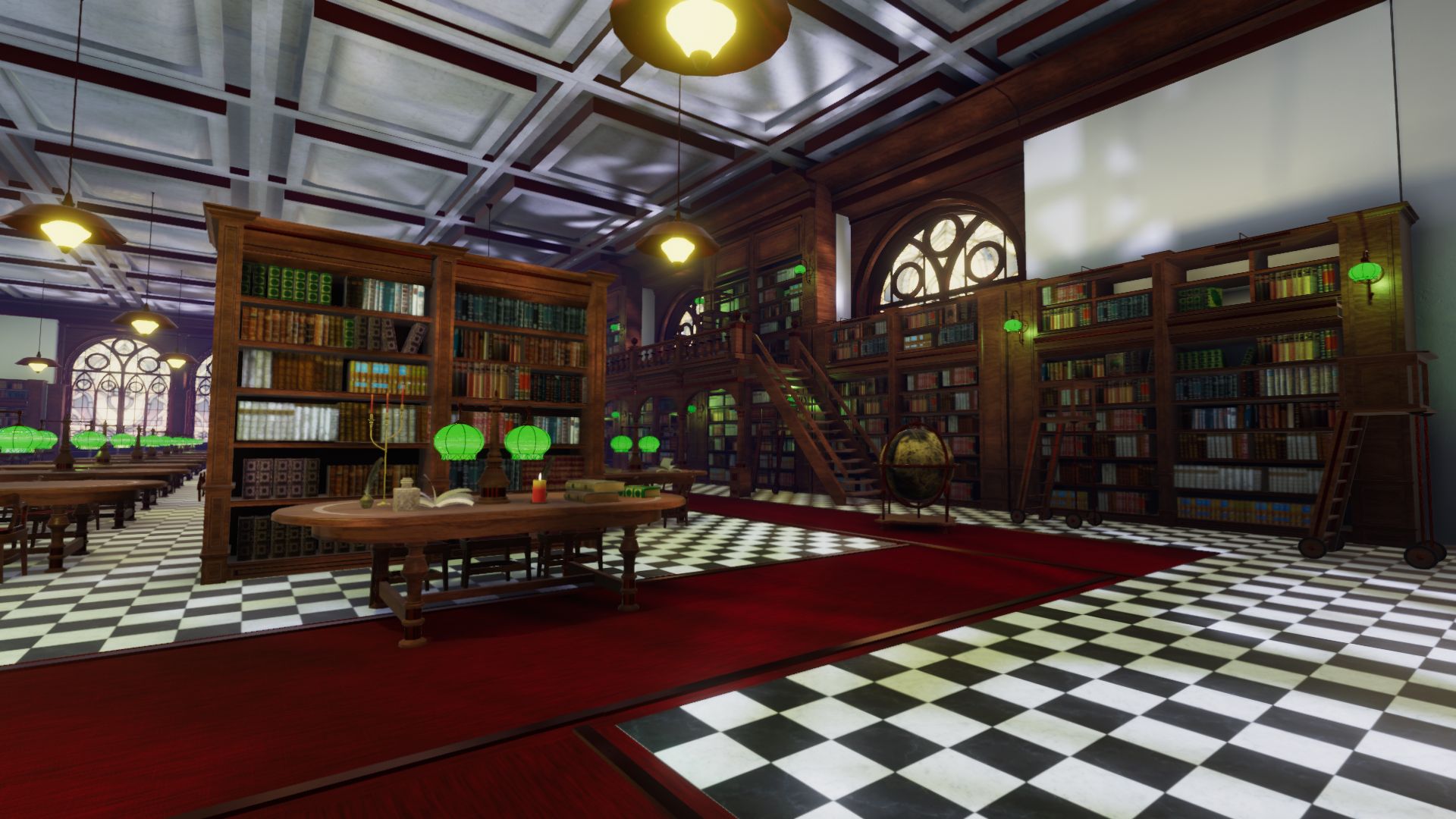 An image showing National Library asset pack, created with Unity Engine.