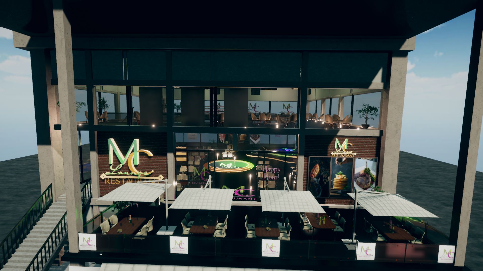 An image showing MC Restaurant and Lounge asset pack, created with Unity Engine.