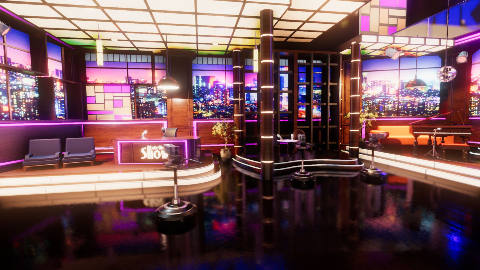 An image showing Late Night Show asset pack, created with Unity Engine.