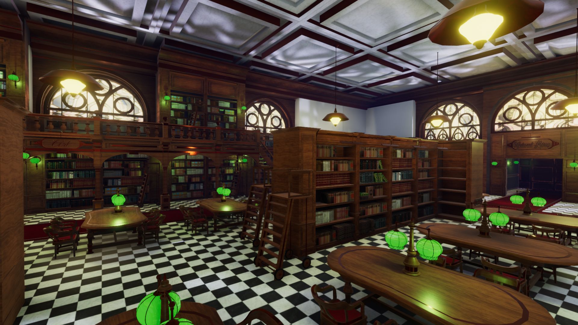 An image showing National Library asset pack, created with Unity Engine.