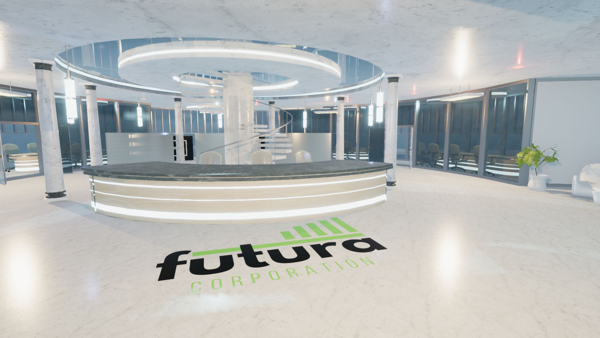 An image showing Corporate Building Futura asset pack, created with Unity Engine.