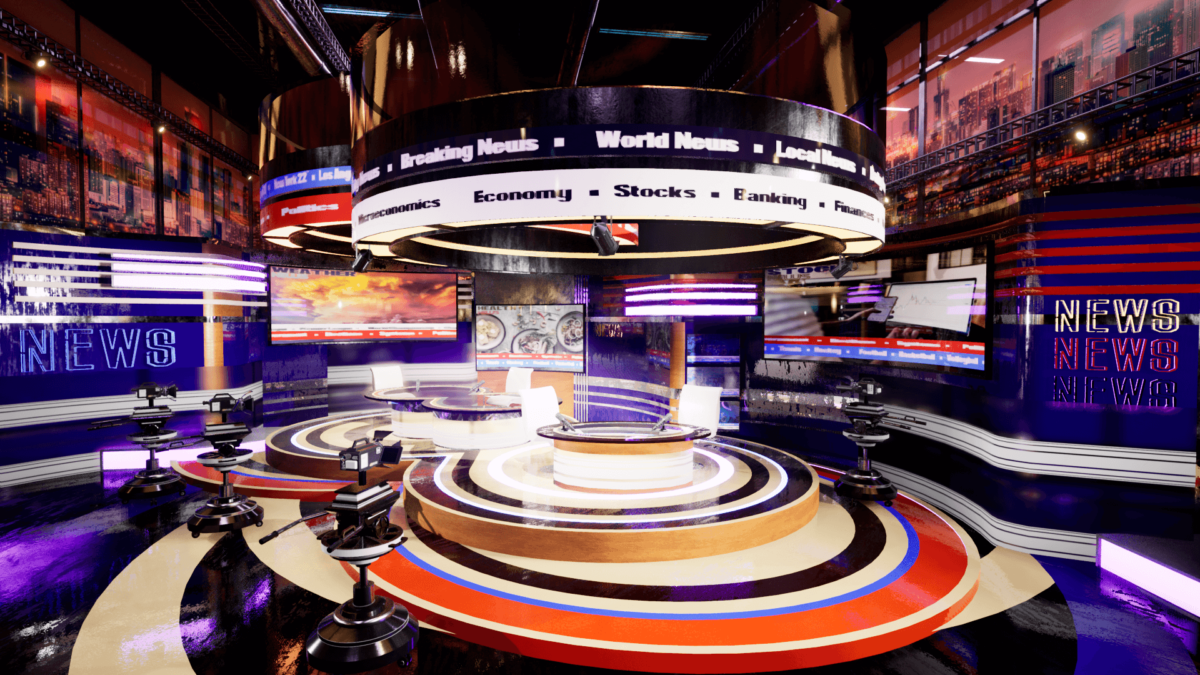 An image showing News Studio 2 asset pack, created with Unreal Engine.