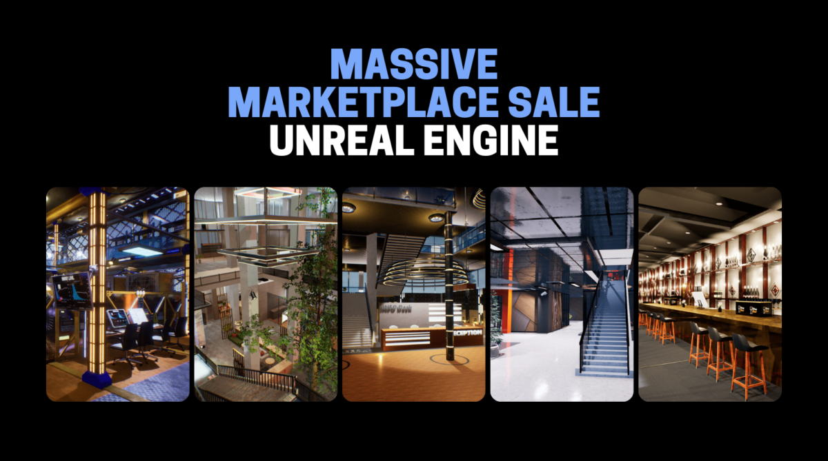 An image showing the promotion of Massive Marketplace Sale hosted by Unreal Engine