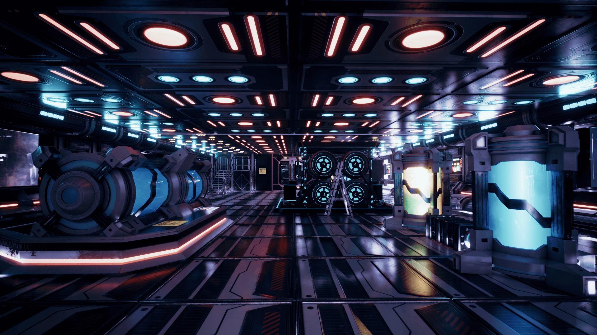 An image showing the SciFi Corridors asset pack, created with Unreal Engine