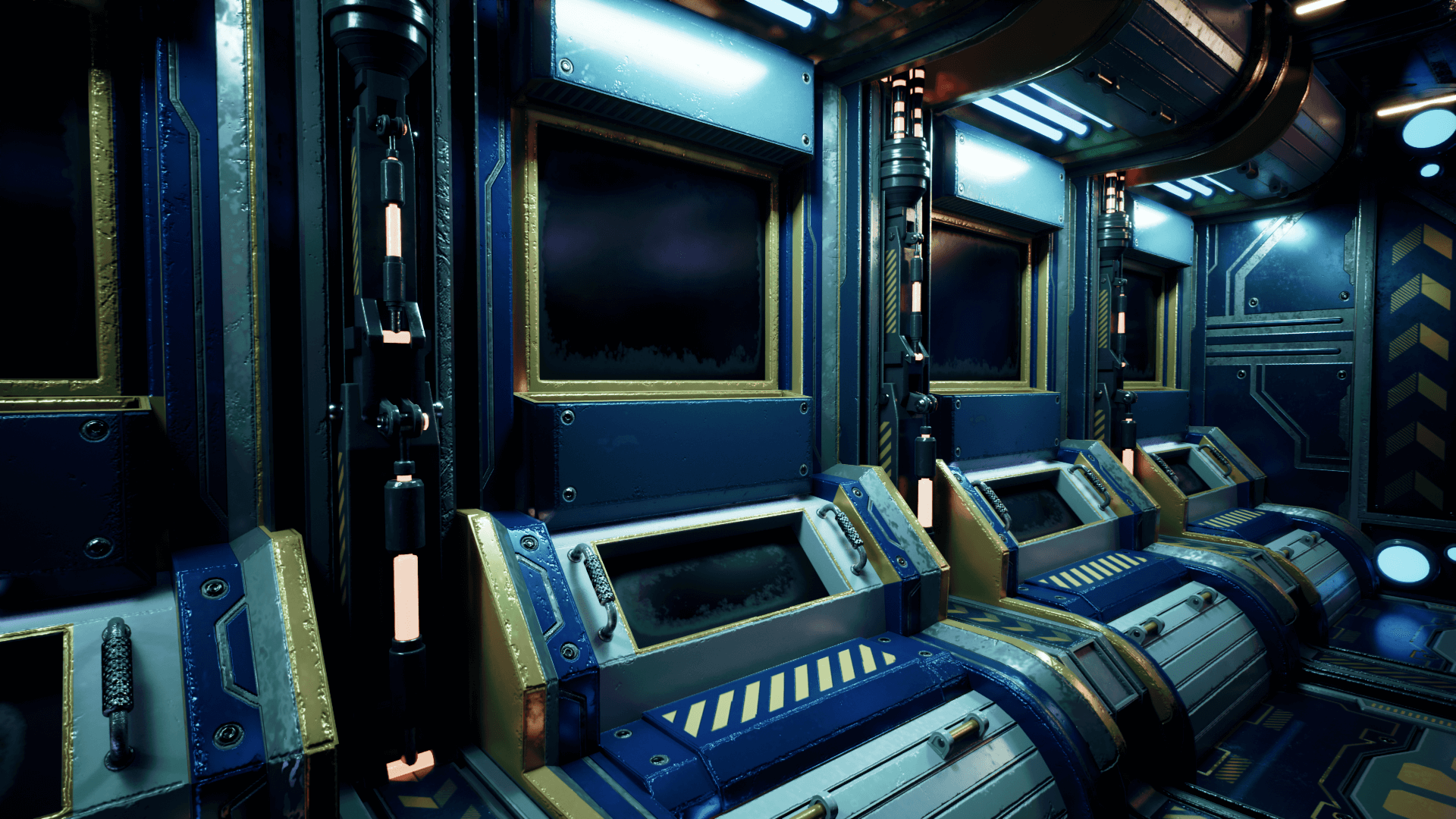 An image showing the SciFi Corridors 2. asset pack, created with Unreal Engine