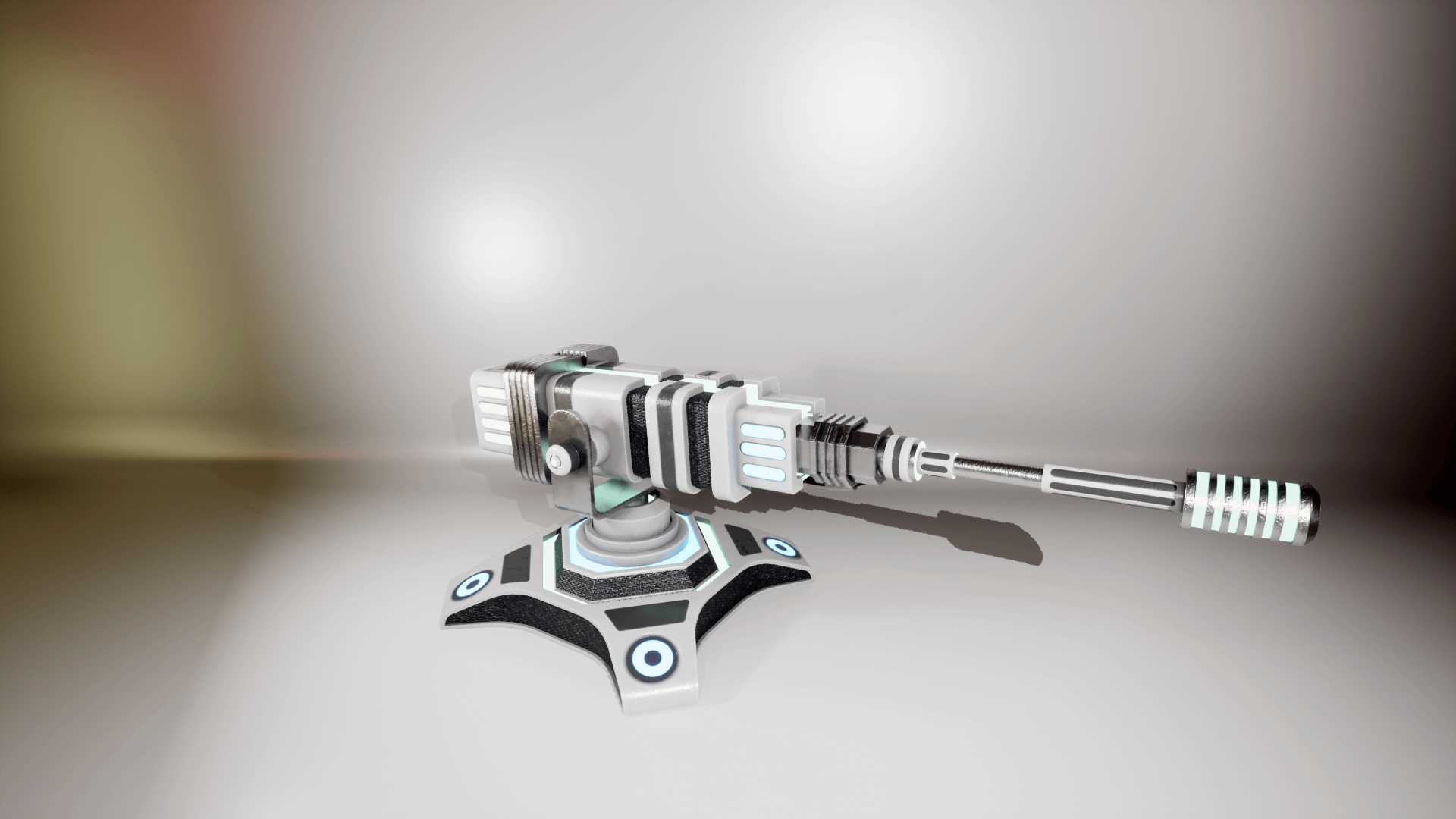 An image showing the SciFi Turrets asset pack, created with Unreal Engine