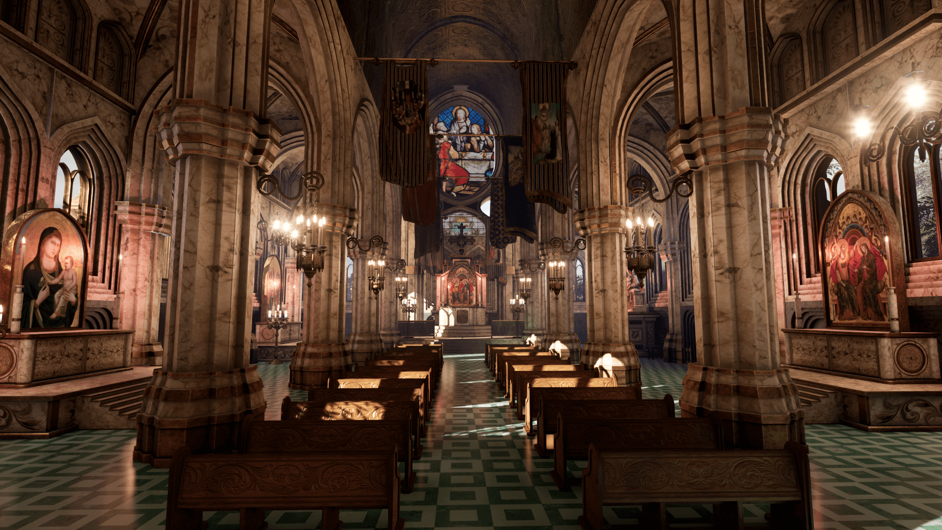 An image showing the Cathedral 4. asset pack, created with Unreal Engine