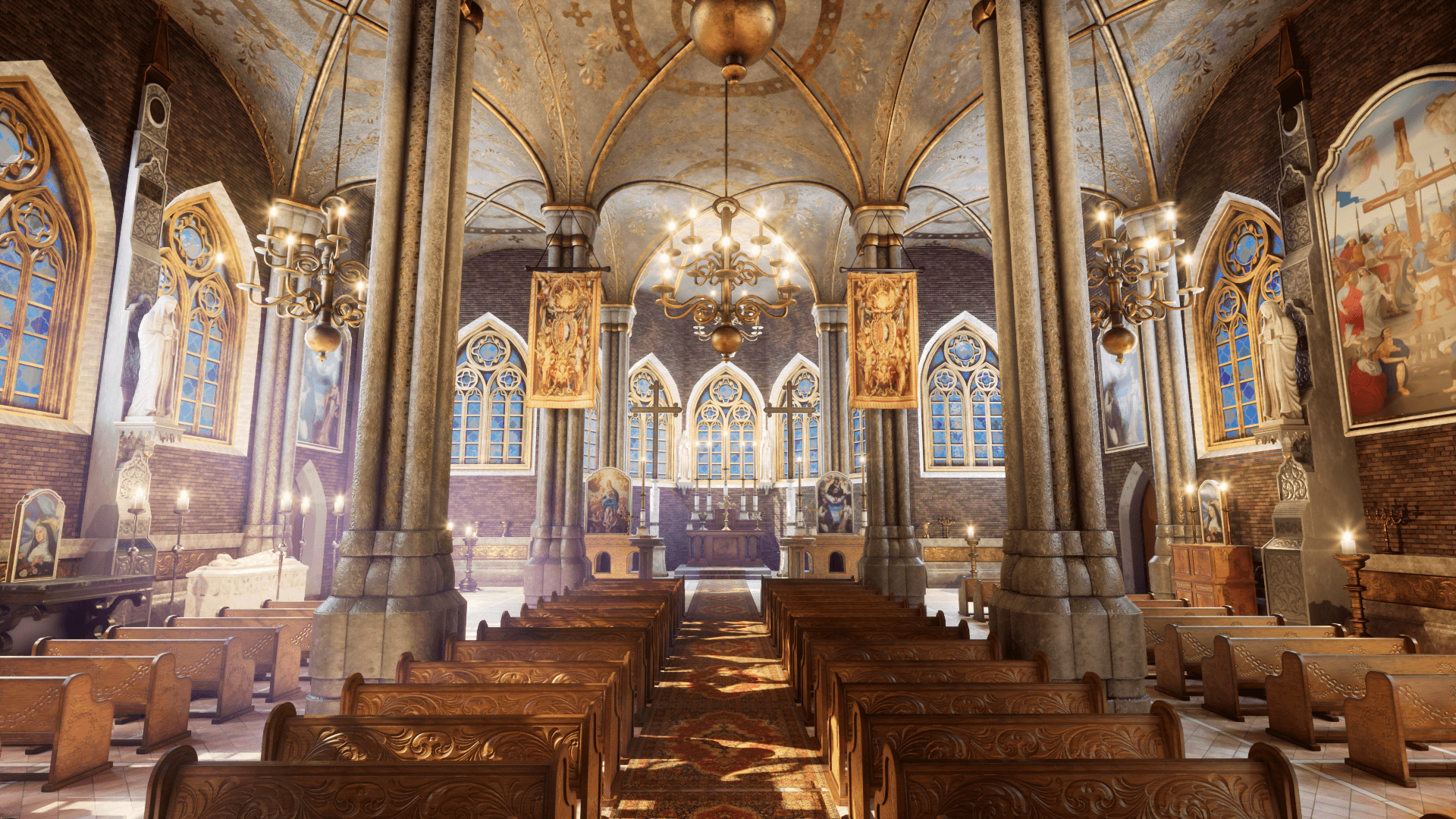 An image showing the Cathedral 2. asset pack, created with Unreal Engine