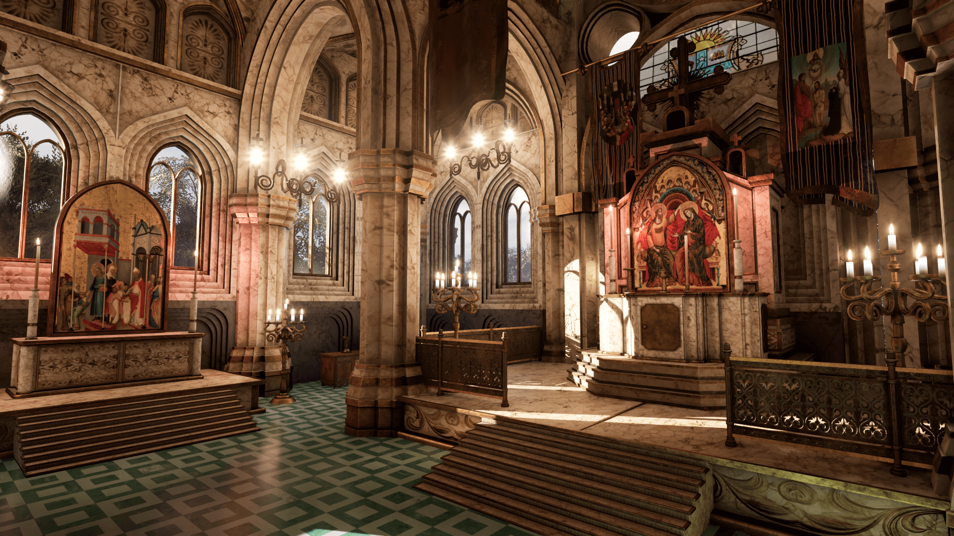An image showing the Cathedral 4. asset pack, created with Unreal Engine
