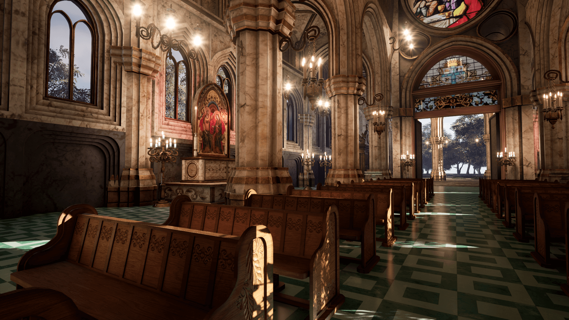 An image showing the Cathedral 4. asset pack, created with Unreal Engine