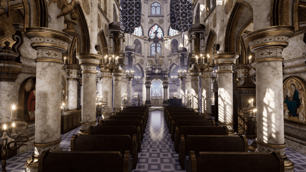 An image showing the Cathedral 5. asset pack, created with Unreal Engine
