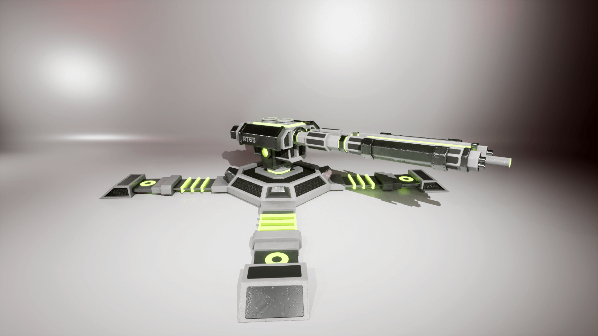 Dexsoft Games - High Quality 3D Models and Game Assets An image showing the SciFi Turrets 2. asset pack, created with Unreal Engine