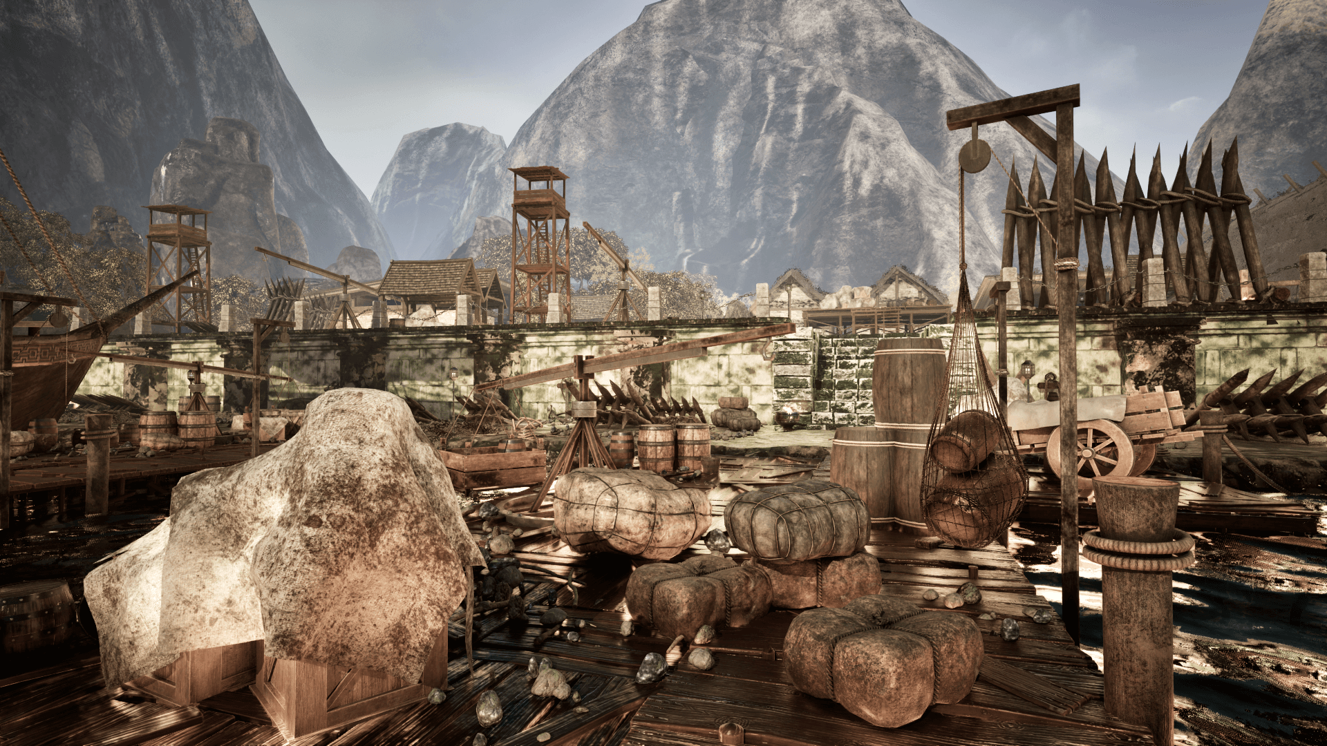 Dexsoft Games - High Quality 3D Models and Game Assets An image showing the Medieval Harbour asset pack, created with Unreal Engine