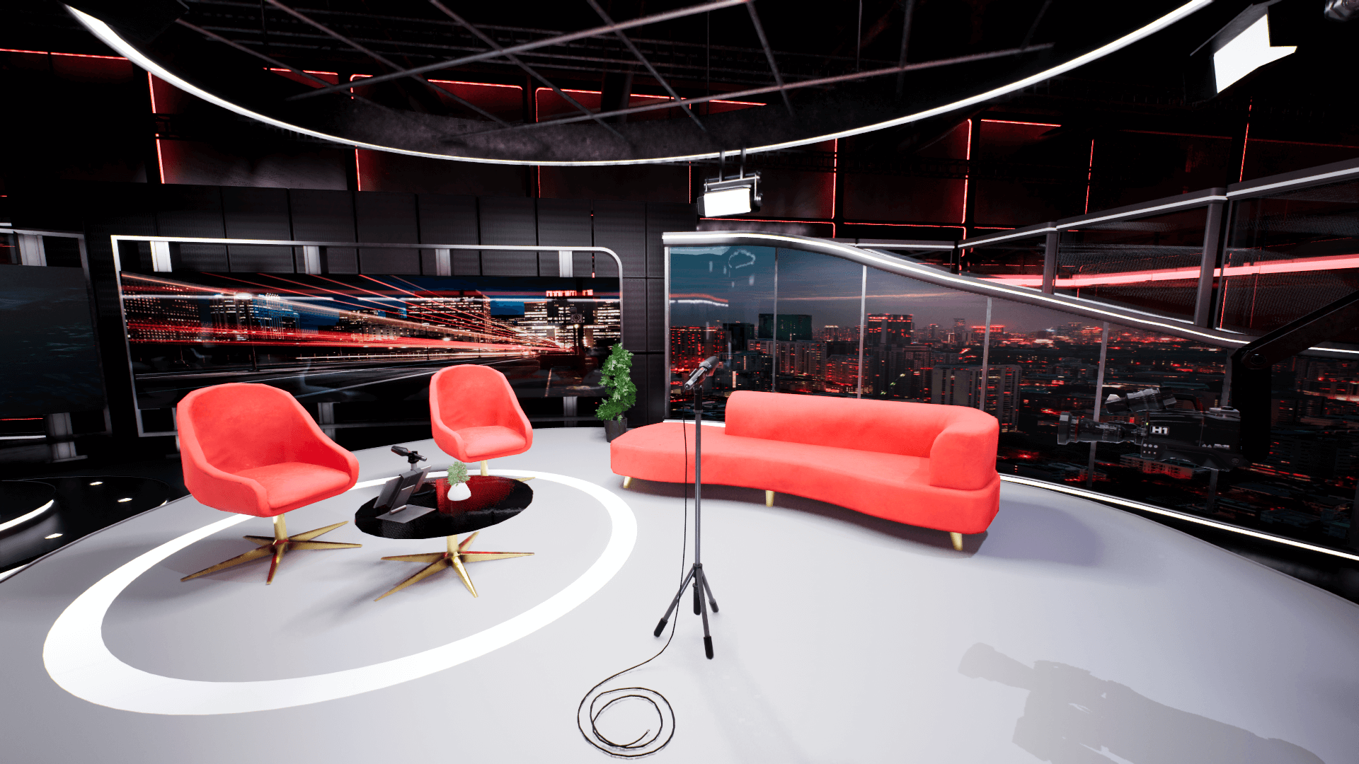 An image showing the Red Studio asset pack, created with Unreal Engine