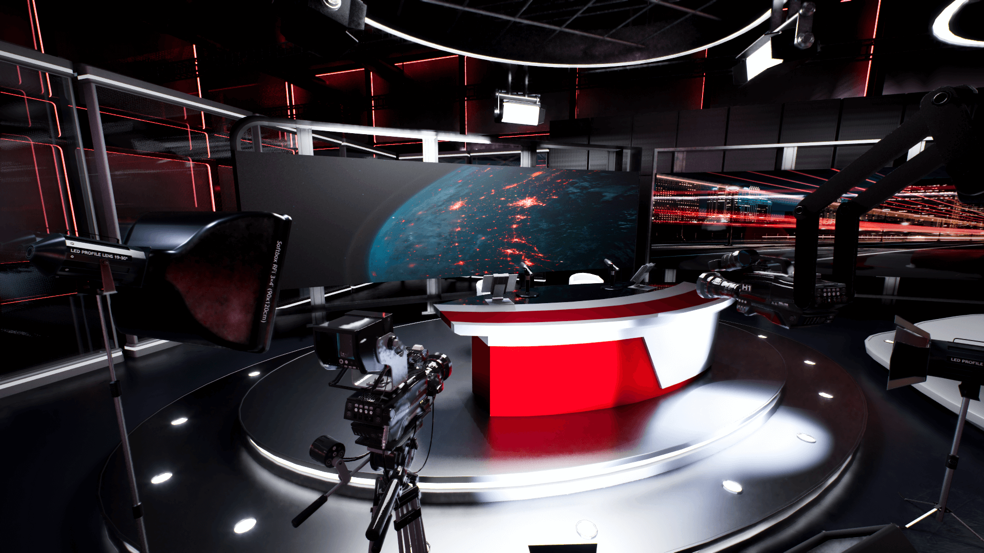 An image showing the Red Studio asset pack, created with Unreal Engine