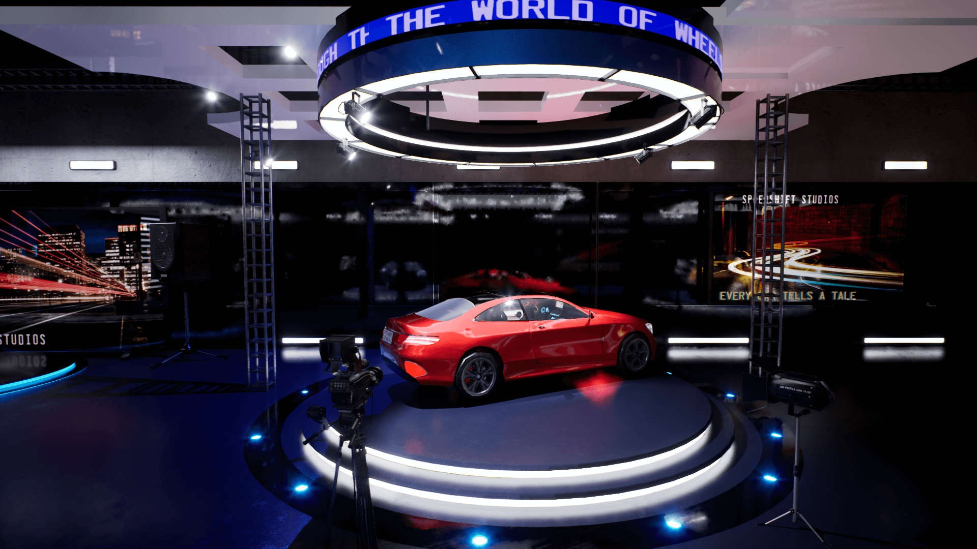 An image showing the Speed Shift Showroom asset pack, created with Unreal Engine