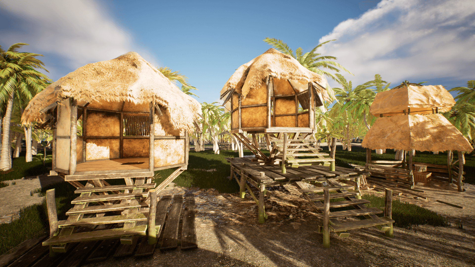 An image showing the Tropical Tiki Island asset pack, created with Unreal Engine