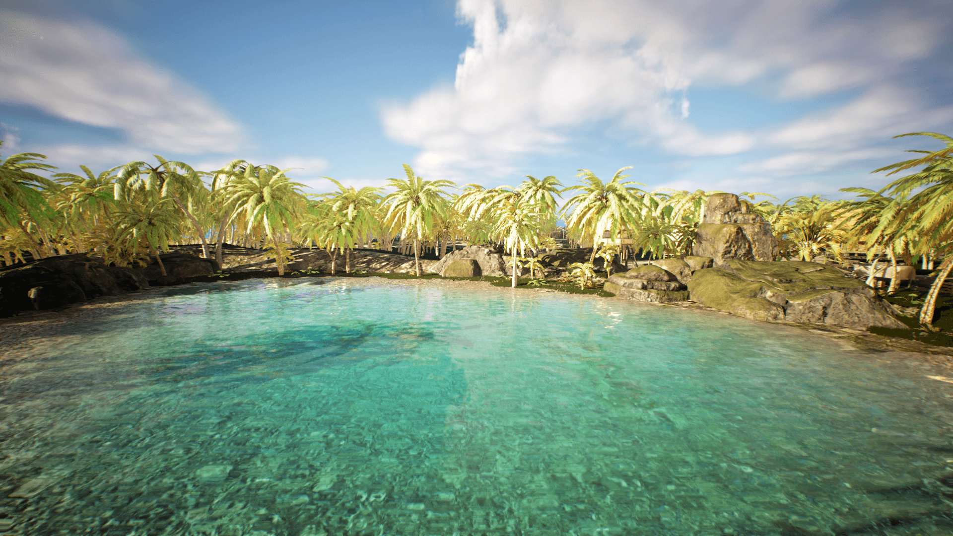 An image showing the Tropical Tiki Island asset pack, created with Unreal Engine