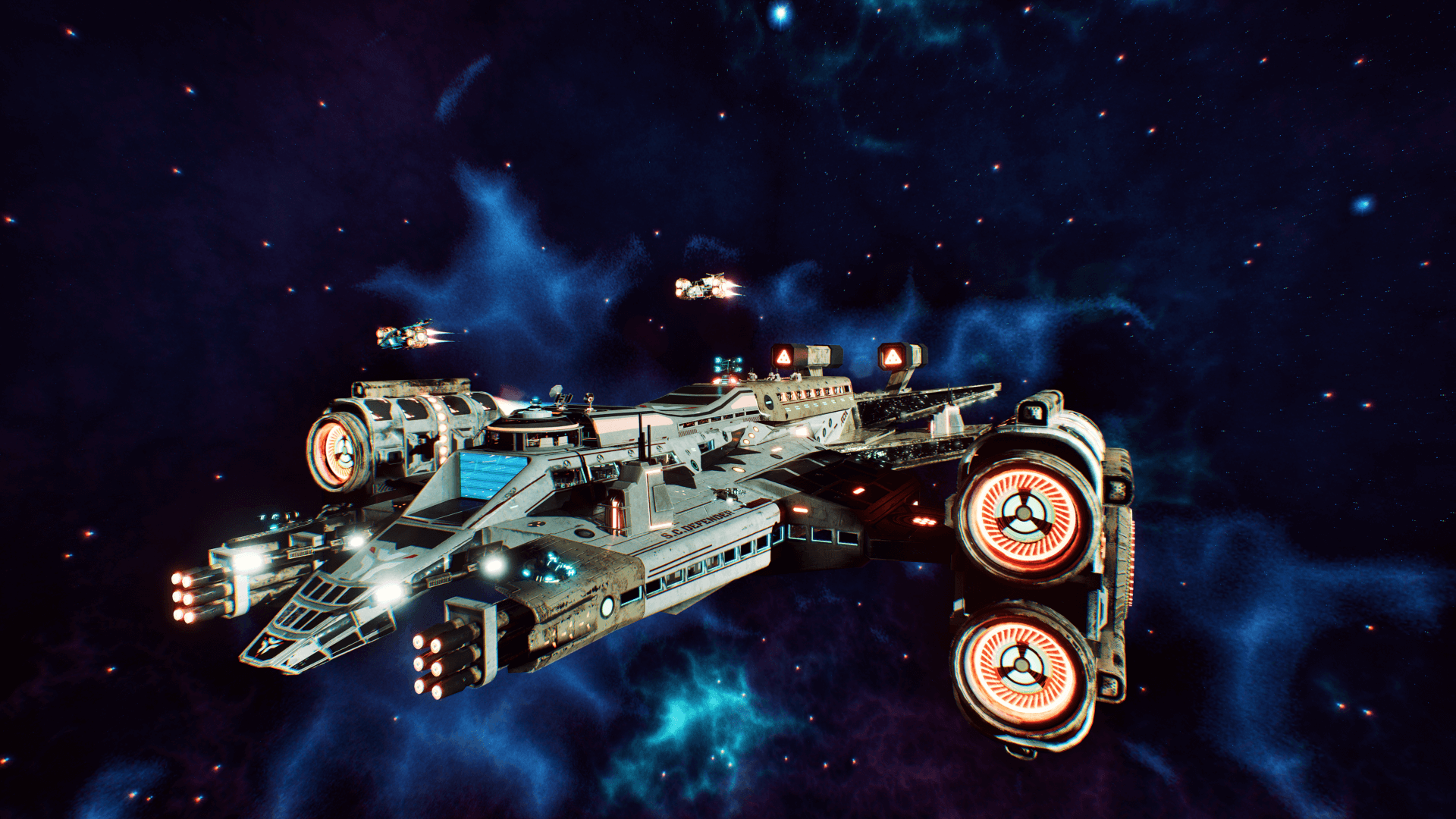 An image showing the Space Cruiser Defender asset pack.
