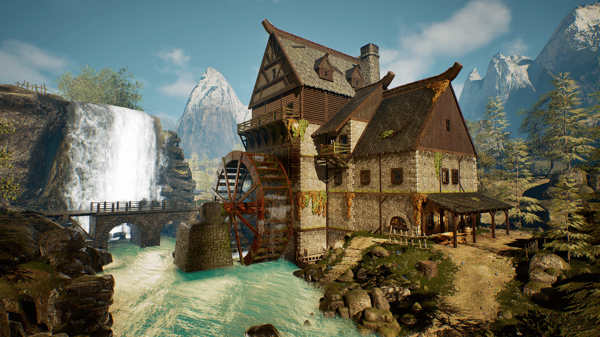 An image showing the Fantasy Watermill House asset pack.